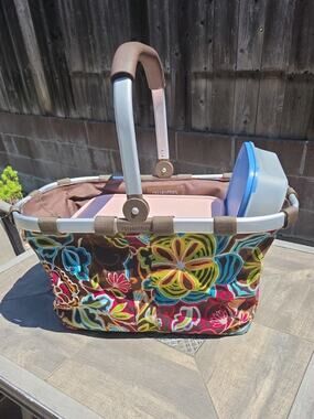 Reisenthel Germany Carry Bag Shopping Basket Brown Bright Flowers